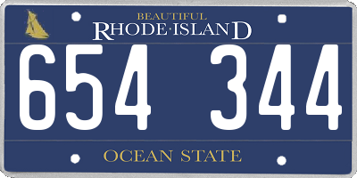RI license plate 654344