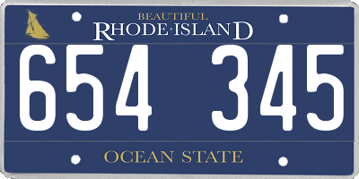 RI license plate 654345