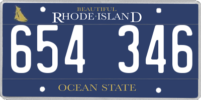 RI license plate 654346