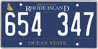 RI license plate 654347