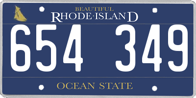 RI license plate 654349