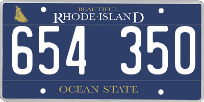 RI license plate 654350