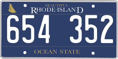 RI license plate 654352