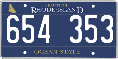 RI license plate 654353
