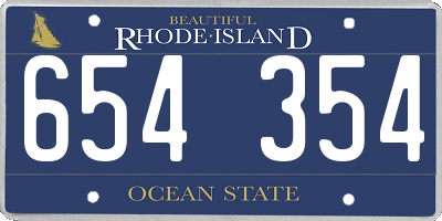 RI license plate 654354