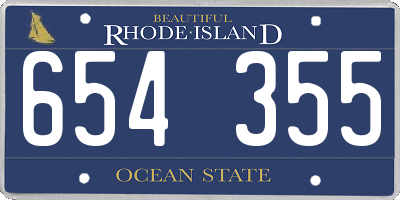 RI license plate 654355