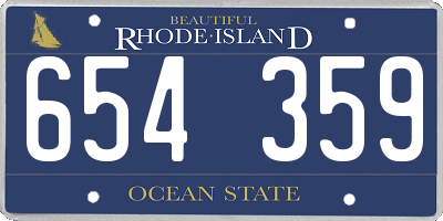 RI license plate 654359
