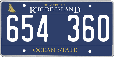 RI license plate 654360