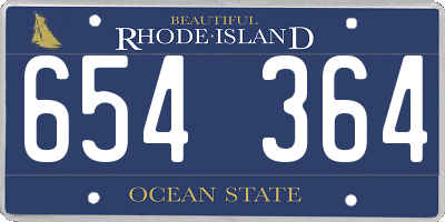 RI license plate 654364