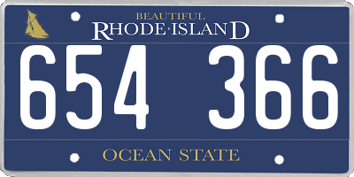 RI license plate 654366