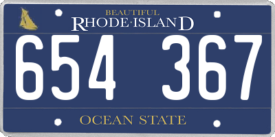 RI license plate 654367