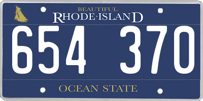 RI license plate 654370