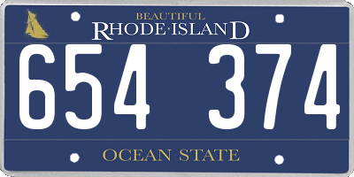 RI license plate 654374