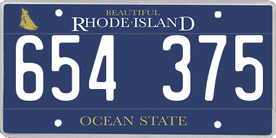 RI license plate 654375