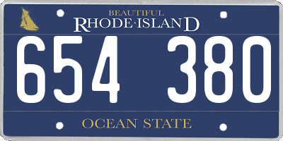 RI license plate 654380