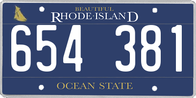 RI license plate 654381