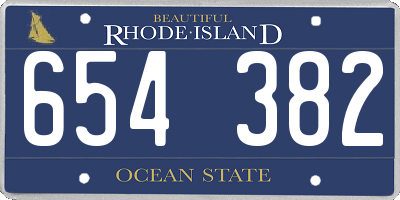 RI license plate 654382
