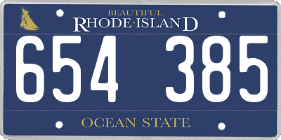 RI license plate 654385