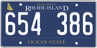 RI license plate 654386