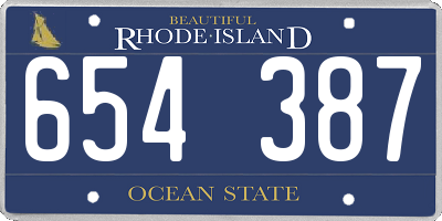 RI license plate 654387
