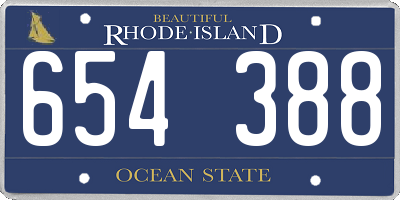 RI license plate 654388
