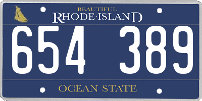 RI license plate 654389
