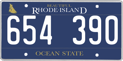 RI license plate 654390