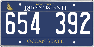 RI license plate 654392
