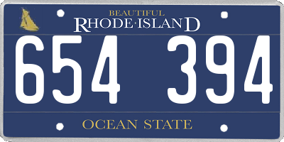 RI license plate 654394