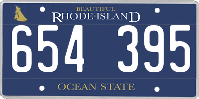 RI license plate 654395