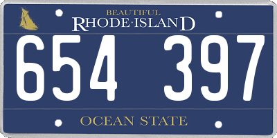 RI license plate 654397