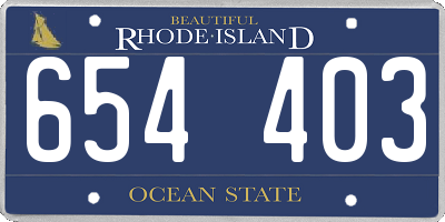 RI license plate 654403