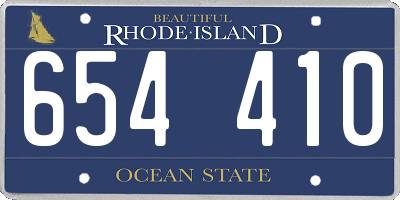 RI license plate 654410