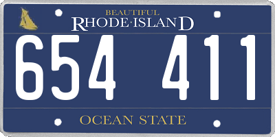 RI license plate 654411