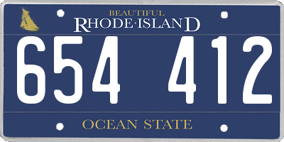 RI license plate 654412