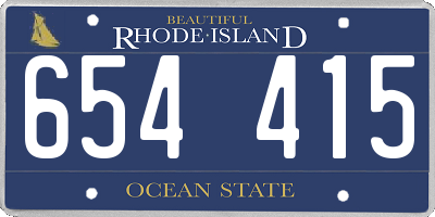 RI license plate 654415