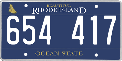 RI license plate 654417