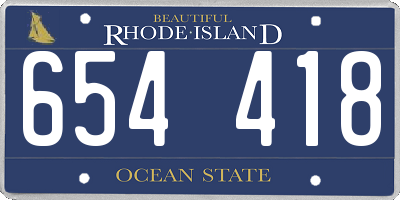 RI license plate 654418