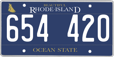 RI license plate 654420