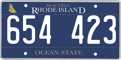 RI license plate 654423
