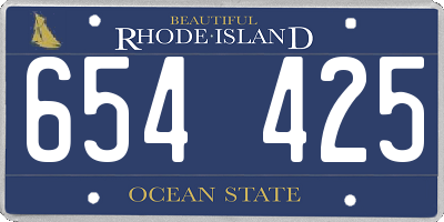 RI license plate 654425