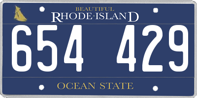 RI license plate 654429