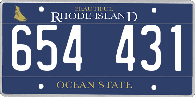 RI license plate 654431