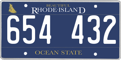RI license plate 654432