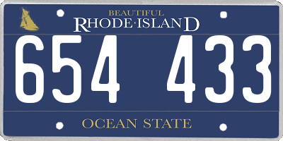RI license plate 654433