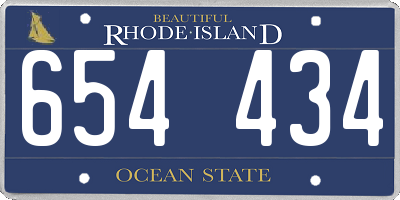 RI license plate 654434