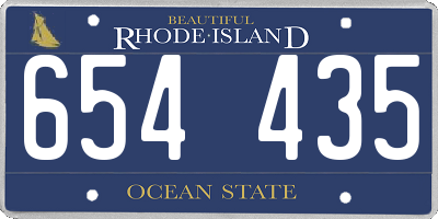 RI license plate 654435
