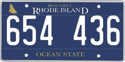 RI license plate 654436