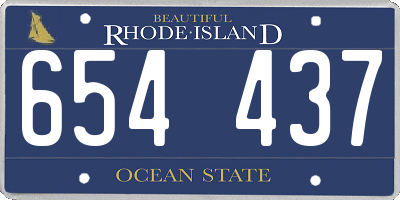 RI license plate 654437