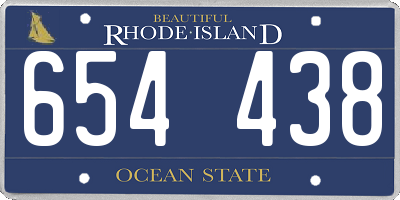 RI license plate 654438